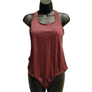 UNOW BURGUNDY BATHING SUIT SIZE L. ^